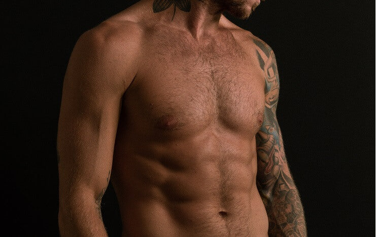 man with well groomed body hair