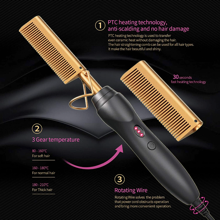 Hair & Beard Straightener Comb Pro