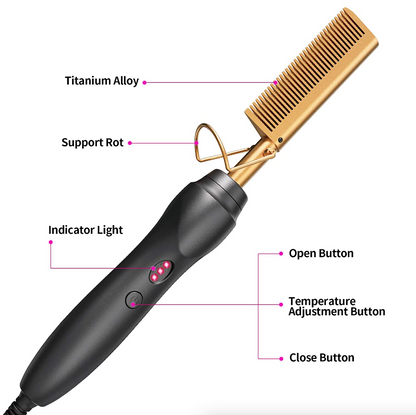 Hair & Beard Straightener Comb Pro