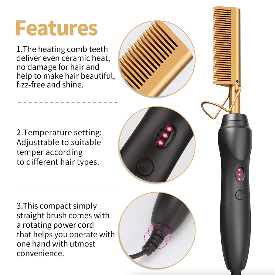 Hair & Beard Straightener Comb Pro