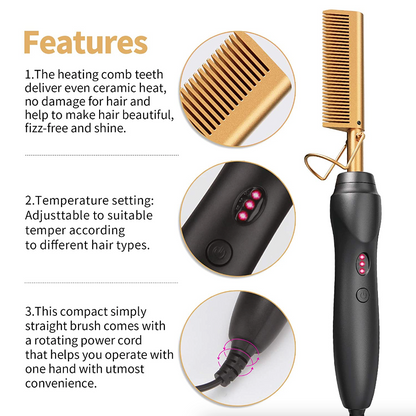 Hair & Beard Straightener Comb Pro