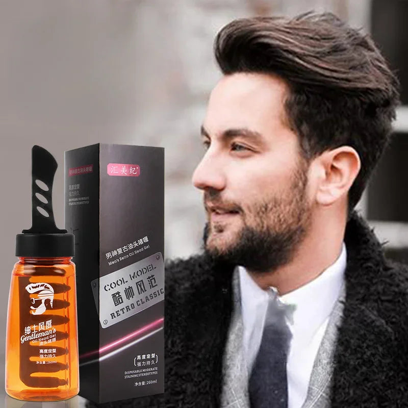 Professional 2-in-1 Men Styling Gel Cream with Comb