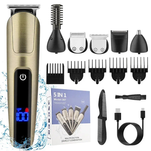 Multifunctional Men's Waterproof Electric Hair Clipper Set