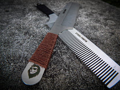 Hemp Cordage Handle Steeltooth Comb