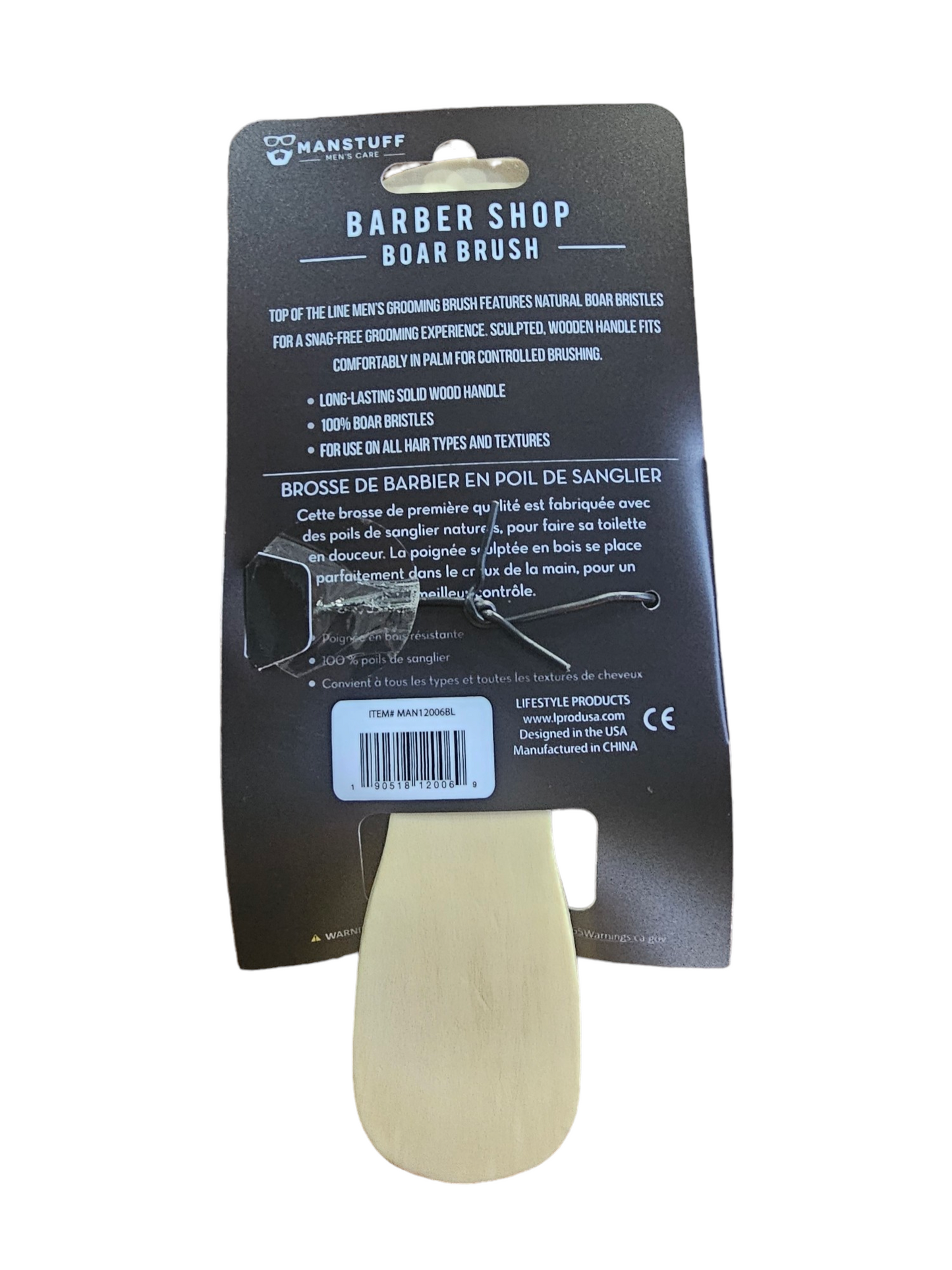 Premium ManStuff Barber Shop Boar Brush